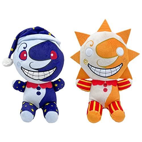 Sundrop FNAF Plush Figure Toy, Sundrop and Moondrop Cartoon Plush Clown Figure Cartoon Plush Toy, Plush Collection Stuff Animals Birthday Gift for Fans and Kids