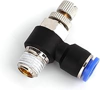 Vista 5 de SNS 14 "tubo OD x 38 NPT válvula de control de flujo de aire de codo de 90 grados empuje para conectar la válvula de control de velocidad de montaje