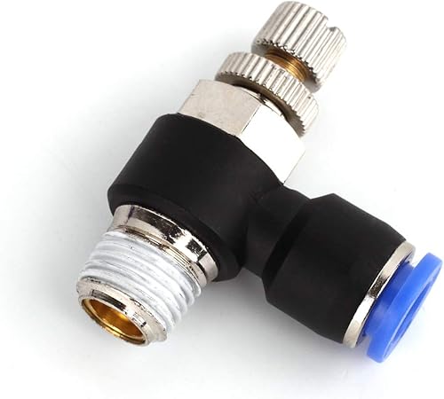 Miniatura 5 de SNS 14 "tubo OD x 38 NPT válvula de control de flujo de aire de codo de 90 grados empuje para conectar la válvula de control de velocidad de montaje