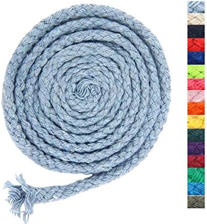 5mm * 295ft Macrame Cord Natural Cotton Rope 8 Strand Braided Cotton String for Craft Knitting Thread for Wall Hanging and DIY Crafts(SK)