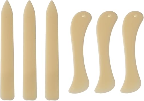 HLGHLG 6-Pack Bone Folder Set 3 Complete Kits - ABS Paper Creaser Tool for Bookbinding, Card Making & Scrapbooking 2 Sizes Folding Scoring Burnishing Kit Craft Supplies Bulk Value Pack