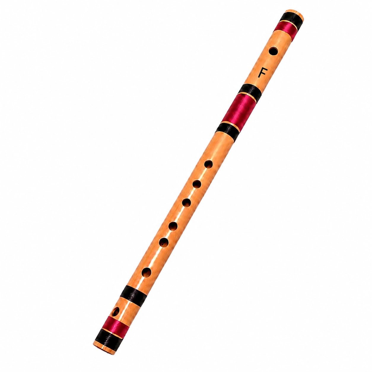 F Scale Bamboo FLute, Premium Bamboo Flute, Natural Bamboo with Red & Black Thread, 30 cm, 6 Finger Holes, Smooth & Polished Finish, for Beginners & Professionals-image-39