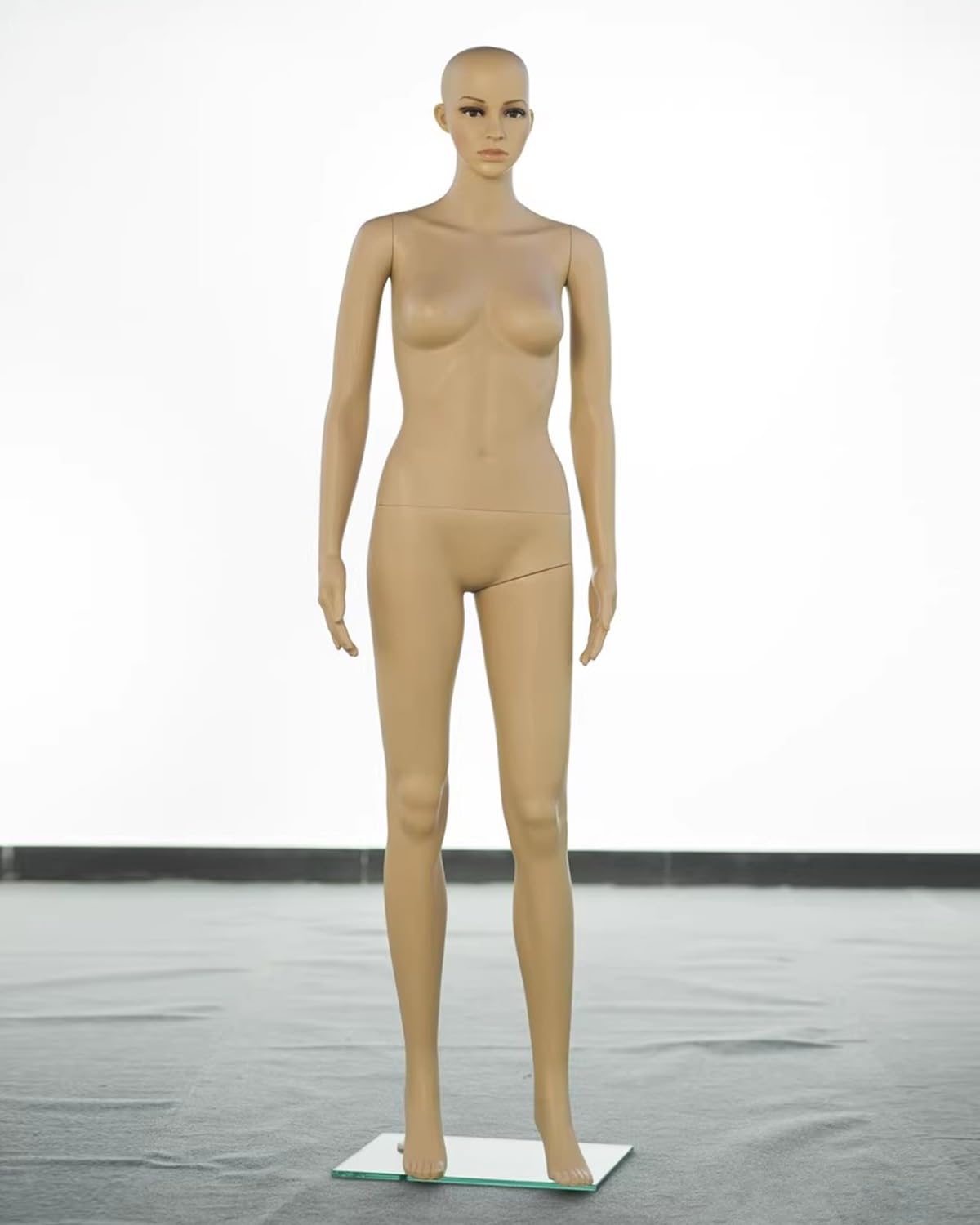 Generisch Mannequin, bewegliche weibliche Schaufensterpuppe für die Kleiderpräsentation, Abnehmbarer Oberkörper und Kopf, ideal für Geschäfte, Verkaufsveranstaltungen und Schulungen (Deep Coffee)