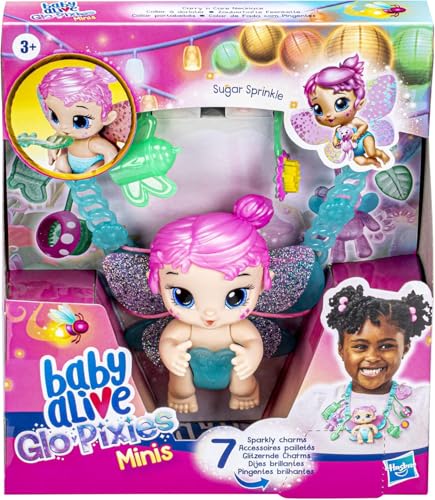 Baby Alive Glo Pixies Minis Carry ‘n Care Necklace Doll miniatura 3