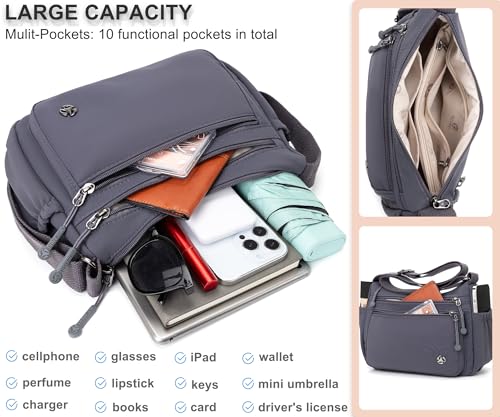 Image of Pealwel Casual Crossbody Bag with Anti Theft Pocket - Women Lightweight Water-Resistant Purse Bag