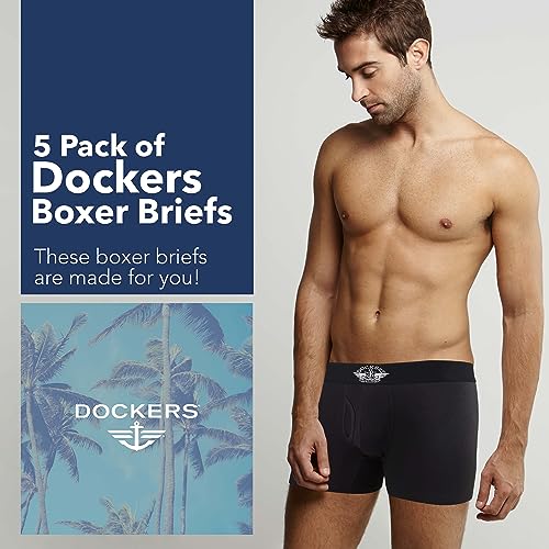 DOCKERS Mens Boxer Briefs Breathable Cotton Underwear for Men Pack of 5 - image 2