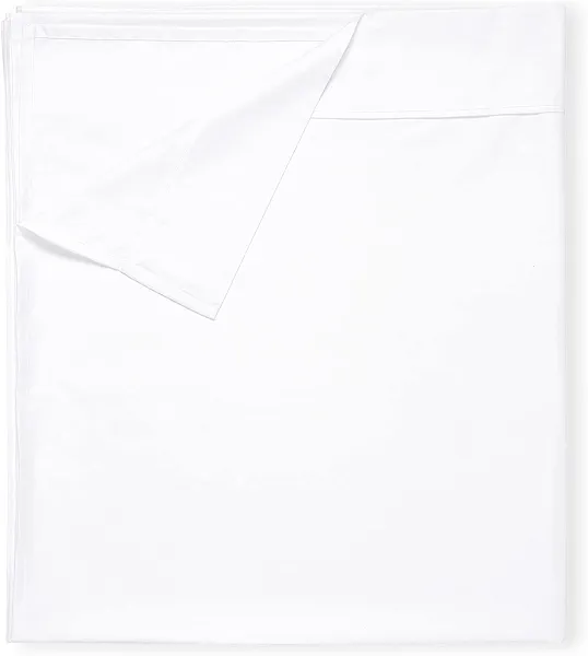 California Design Den Flat White King Sheets Only - Soft 400 Thread Count 100% Cotton Sateen, Cooling & Breathable Bed Sheets - Bright White
