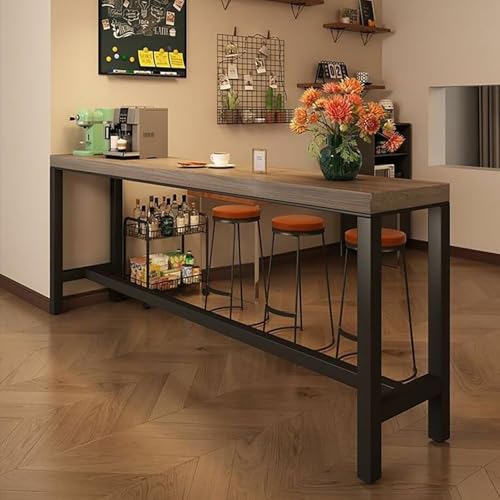 NOBBAT mesa alta para bar y cocina, barra de desayuno para comedor (Oak color, 120X4'