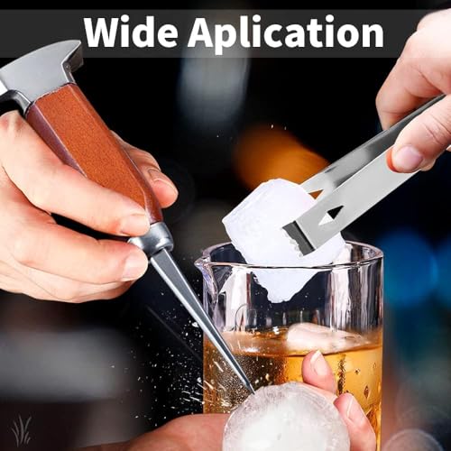 Ice Pick Stainless Steel, Ice Crusher Wood Handle for Breaking Ice, Ice Picks for Kitchen, Bars, Bartender.