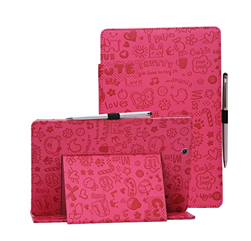 i-UniK 2016 Version Nextbook Ares 10A Compatible Model #NX16A10132S Tablet Case Cover [Bonus Stylus Pen] (Cute Pink)