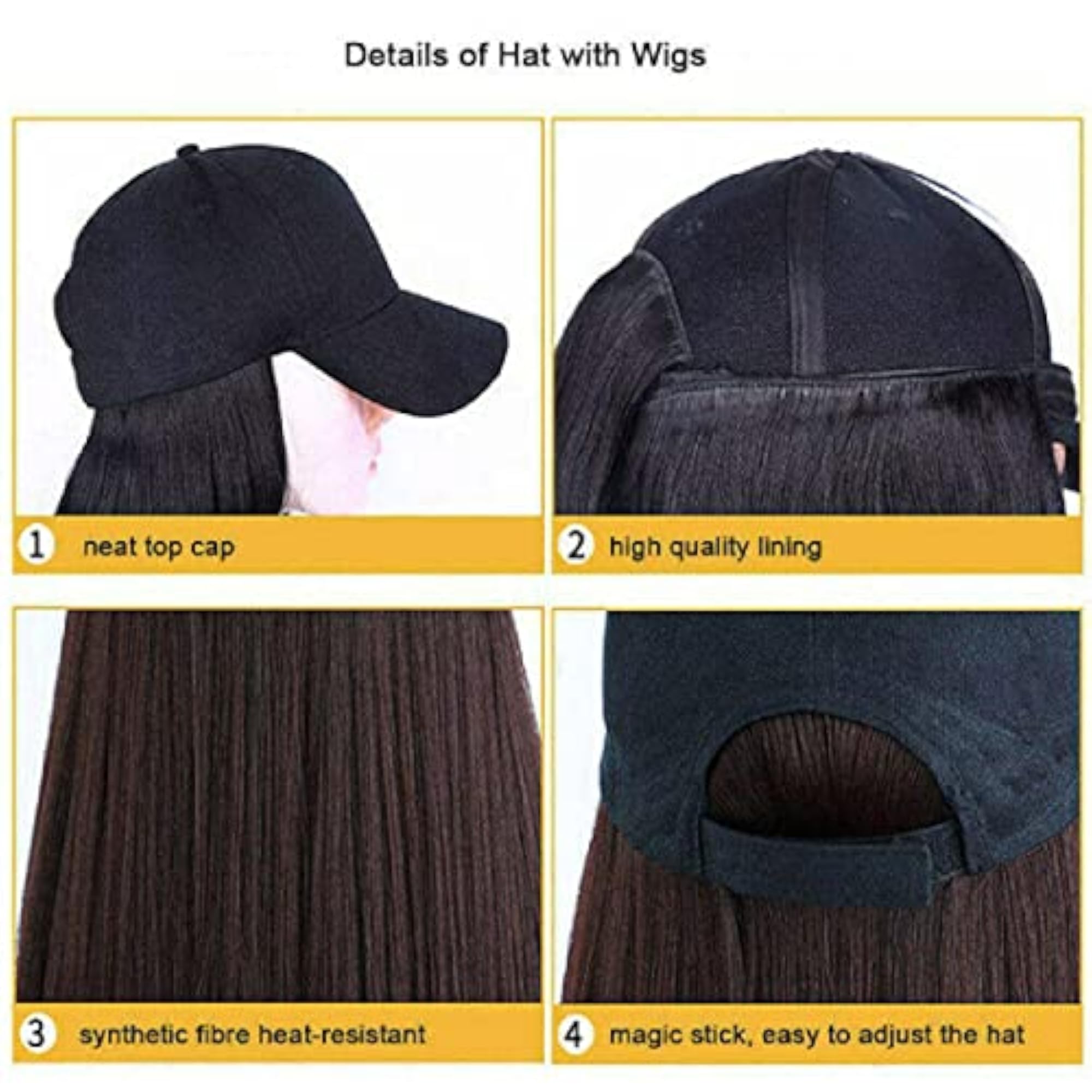 Women's 24-Inch Long Hair Cap Wig, Natural Looking