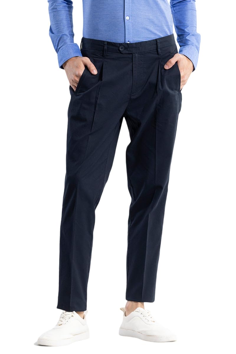 snitch Men Mid Rise Trousers | Slim Fit Ankle Length | Smooth Cotton Fabric | Formal-picture-52
