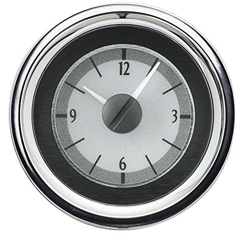 Dakota Digital 55 56 Chevy Car Analog Clock Gauge for VHX gauges only Silver Alloy White Backlighting VLC-55C-S-W