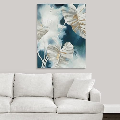 Miniatura 8 de Lienzo decorativo para pared, diseño de palmeras tropicales azules, obra de arte para decoración del hogar, 18 x 24 pulgadas