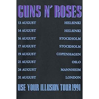 Guns N’ Roses 1991 Illusion Homme T-Shirt Manches Courtes Noir Regular/Coupe Standard - Les Beatles, Paul McCartney, John Lennon, RIngo Starr, George Harrison Guns N' Roses 1991 Illusion Homme T-Shirt Manches Courtes Noir Regular/Coupe Standard – Image 4