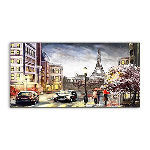 Photo sur Verre Trempé Eiffel Tower Paris 120x60 Tableau Mural de Prestige