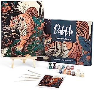 Dabble Premium Paint by Numbers Kit for Adults Beginners, Quality Painting by Numbers for Adults on Canvas Frame, Flowers, Plants, Gift - Night Lights