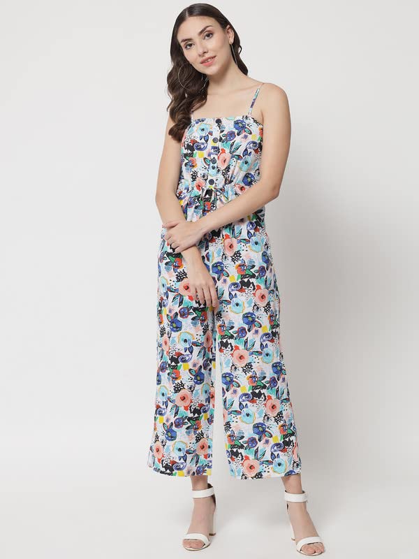 Image of THE DRY STATE Women's Smocked Jumpsuit Shoulder Tie Up