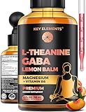 L Theanine and GABA Supplements | GABA Calming with Lemon Balm Extract, L-Theanine and Magnesium with B6 | Liquid GABA L Theanine Supplements | Stress Relief & Relaxation GABA Drops