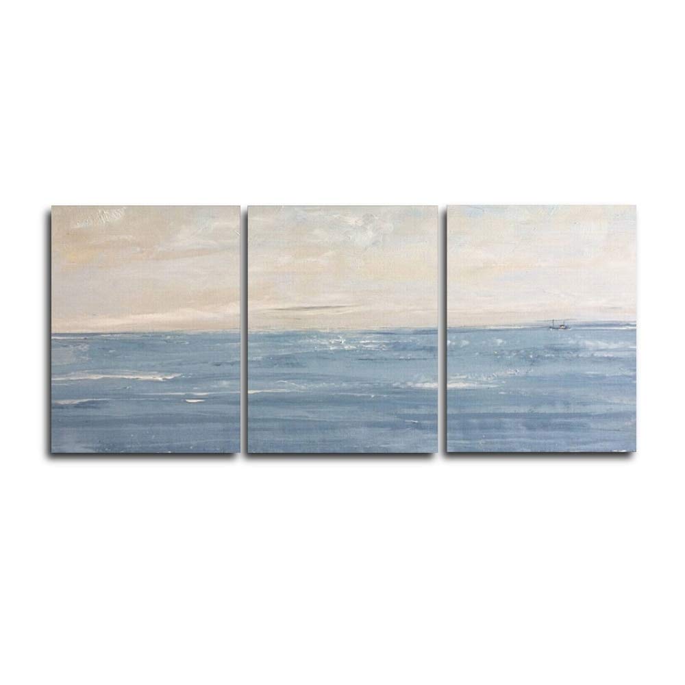 Tableau sur toile salon triptyque mer pour une décoration maison apaisante