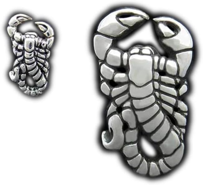 Scorpion Lapel Pin or Scorpion Scorpio Brooch in Sterling Silver Hand Carved & Cast by Paxton