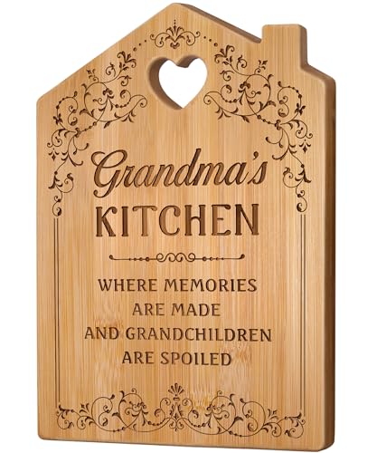 Giftasy Grandma Gifts, Grandma Birthday Gifts - Unique Grandma Kitchen Cutting Board, Gifts for Grandma from Grandchildren, Present for Grandma on Birthday Mother's Day Christmas
