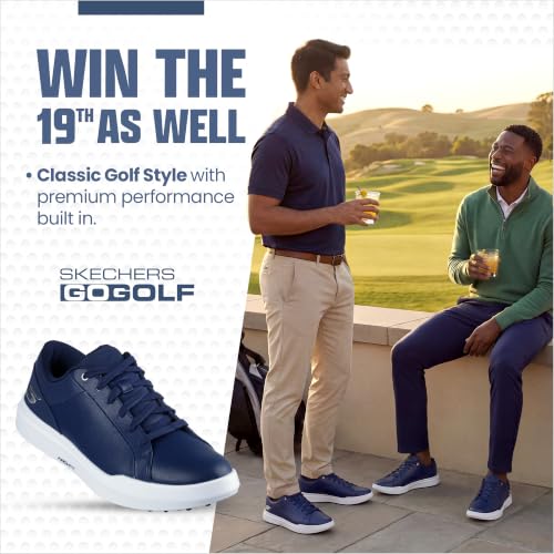 Image of Skechers Men's Drive 6 Arch Fit Golf Shoe | Golf, Waterproof, Relaxed Fit, Arch Fit, Goodyear Rubber Outsole; Leather
