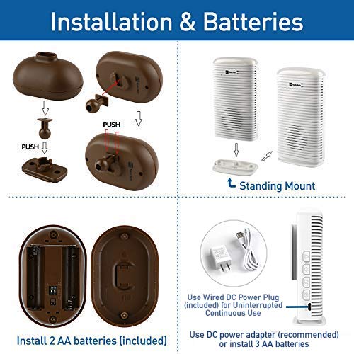 Wireless Driveway Alarm Alert System - RingPoint Waterproof Outdoor Motion Sensor Alarm - Expandable Motion Detector Alarm w/Over 1000-Feet Range, 32 Chimes, 5 Loud Levels, LED Indicators - Thumbnail 2