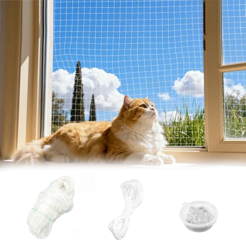 Xyvor 3x2 m Rete per Gatti, Rete Invisibile Protezione Balcone per Gatti, Trasparente Rete Gatti Balcone, Protezione Balcone per Gatti, per Balconi, Scale, Giardini, Terrazzee e Finestre