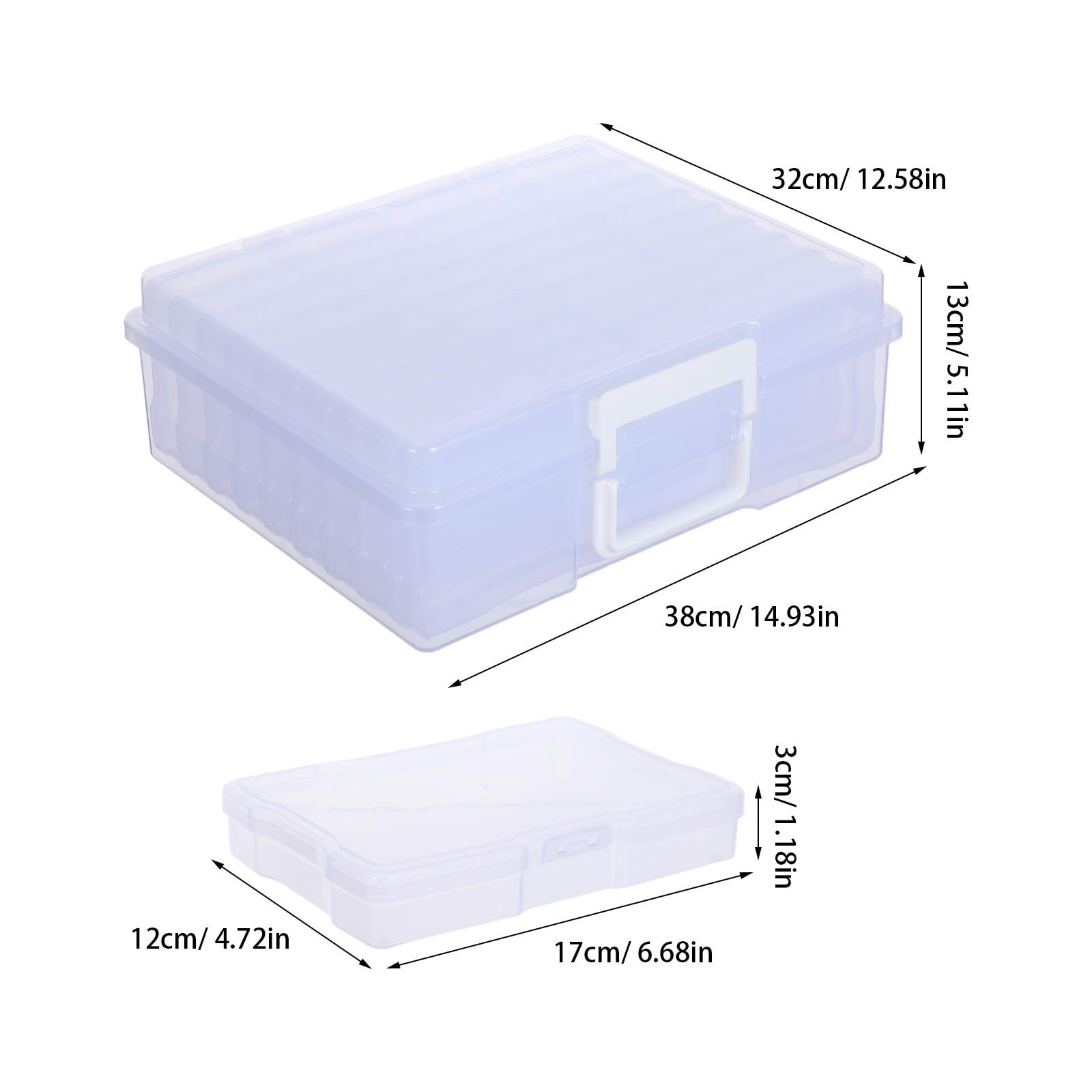 Toyvian Scatola Porta Foto e Manico in Plastica Leggera e Portatile con 18 Scomparti Interni Organizer per Foto 4x6 per Organizzazione di Cancelleria e Viaggi