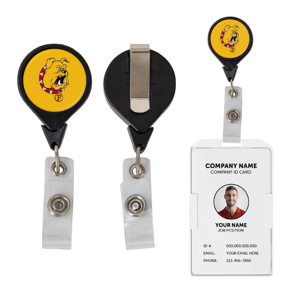 Ferris State University FSU Bulldogs NCAA Retractable Badge Holder Ticket Clip Reel ID-image-14