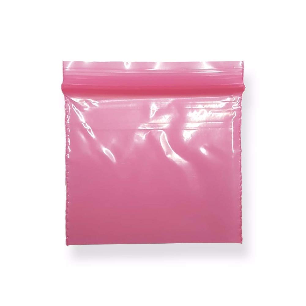Grip Seal Bags Resealable Plastic Bags Poly Plastic Storage Bags Zip Lock Bags Baggies (40x40 mm (200 Pcs), Red)