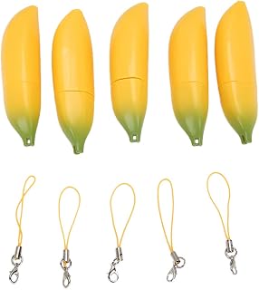 Sonew 5pcs Banana Shaped Lipstick Tubes for DIY Lip Balm Container – Eco-Friendly ABS, Stylish, Portable Design