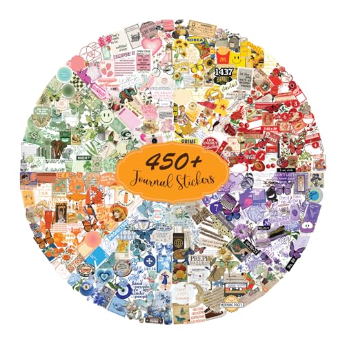 CodersParadise - 450 PCS Vintage Retro Journal Stickers for Scrap...