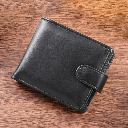Men PU Leather Wallet, Bifold Fashion RFID Blocking Card Holder Wallet With ID Window For Men