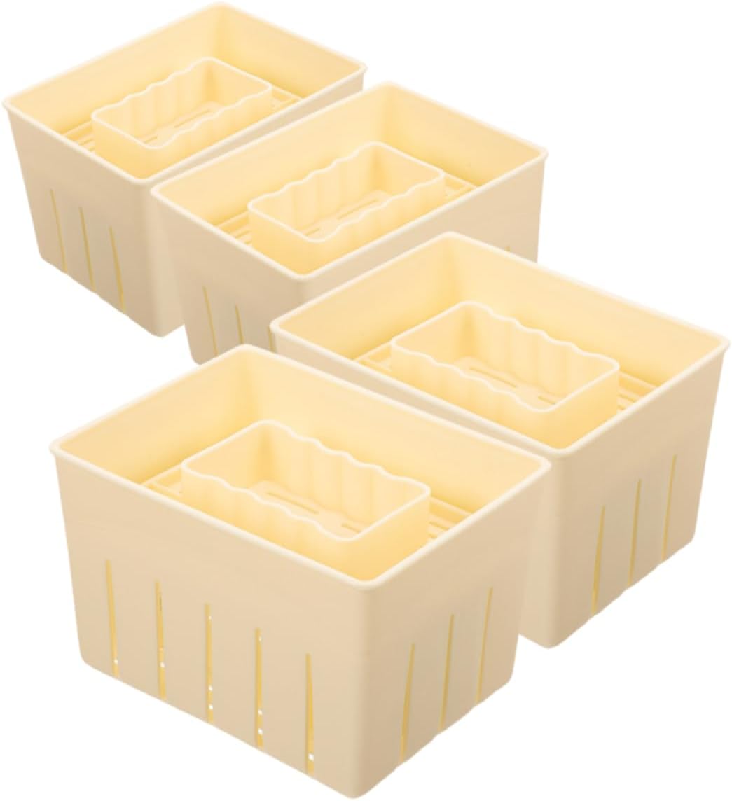 4pcs Tofu Press Mould Cheese Press Board for Homemade Tofu and Cheese Making Practical Kitchen Tool for Discharging Water Efficiently