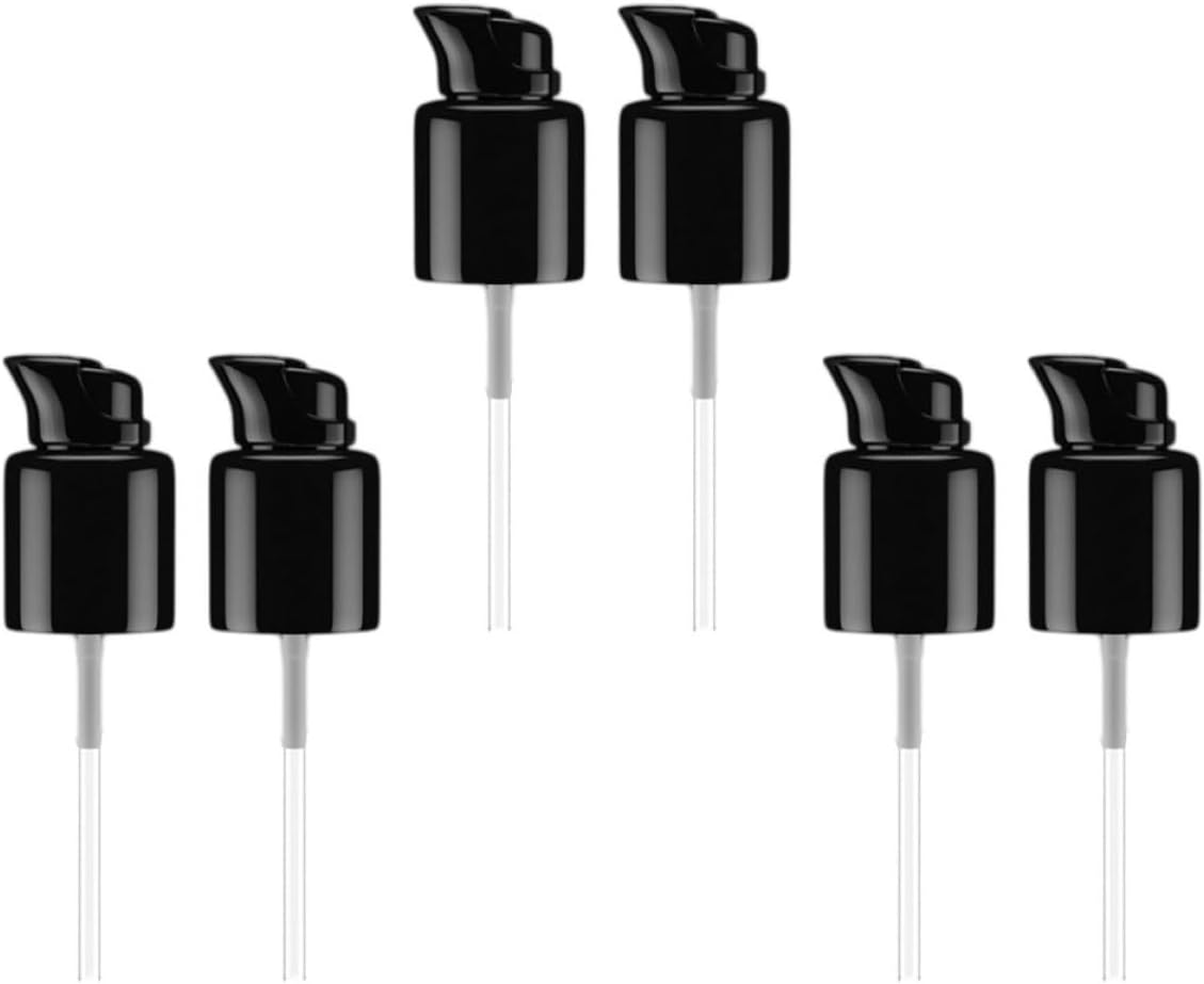 BETOOKY 6pcs 20mm Black Lotion Pump Head Replacement for Cosmetic Bottles Emulsion Dispenser Pump Accessory for Moisturizer and Hand Soap Bottles Refillable for Beauty Personal Care