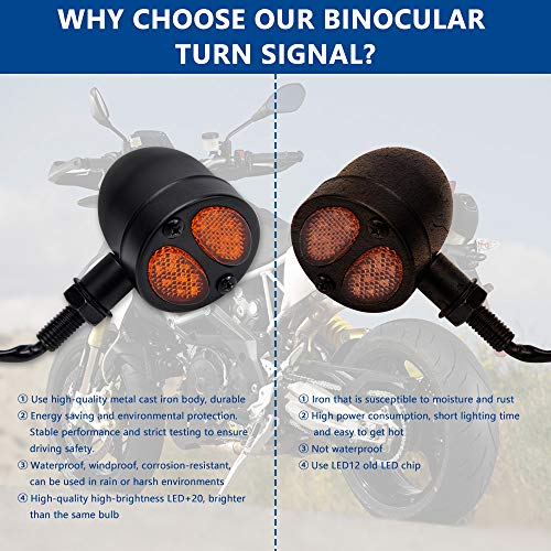 Dreamizer Motorcycle Turn Signals Bullet Led Indicator Light With Brake Running Light Blinker Lamp For Street Bike Cruiser Cafe Racer Bobber Sporster Softail Dyna Chopper Atv - Black #TOP5