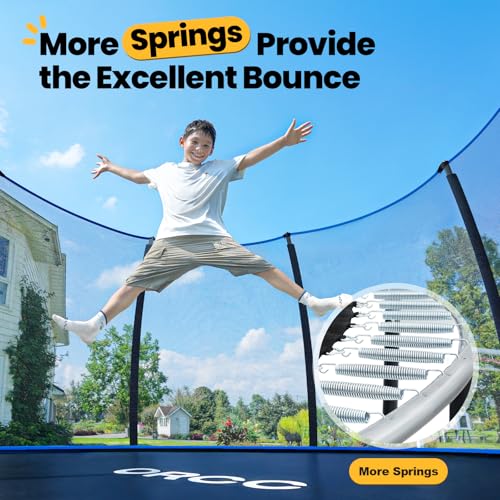 Image of 1200LBS Weight Capacity Kids Trampoline 16 15 14 12 10 8FT Outdoor Yard Trampolines for Kids Adults, Heavy-Duty Galvanized Steel Frame Recreational Trampoline