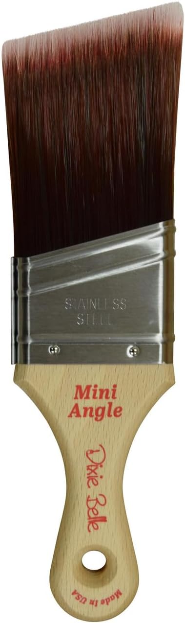 Dixie Belle Synthetic Mini Angle Paint Brush | 2” Quality Synthetic Smooth Release Bristles | Professional Grade Paint Brush
