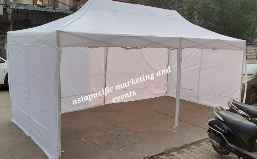20x10ft 40KG Waterproof Red Garden Pop Up Gazebo - Stunning Outdoor Marquee Tent, Gazebo Folding Tent for Outdoor & Indoor, Heavy Duty Frame with Free Trolly Bag & 6 Sets of Sand Bag. (20x10, White)