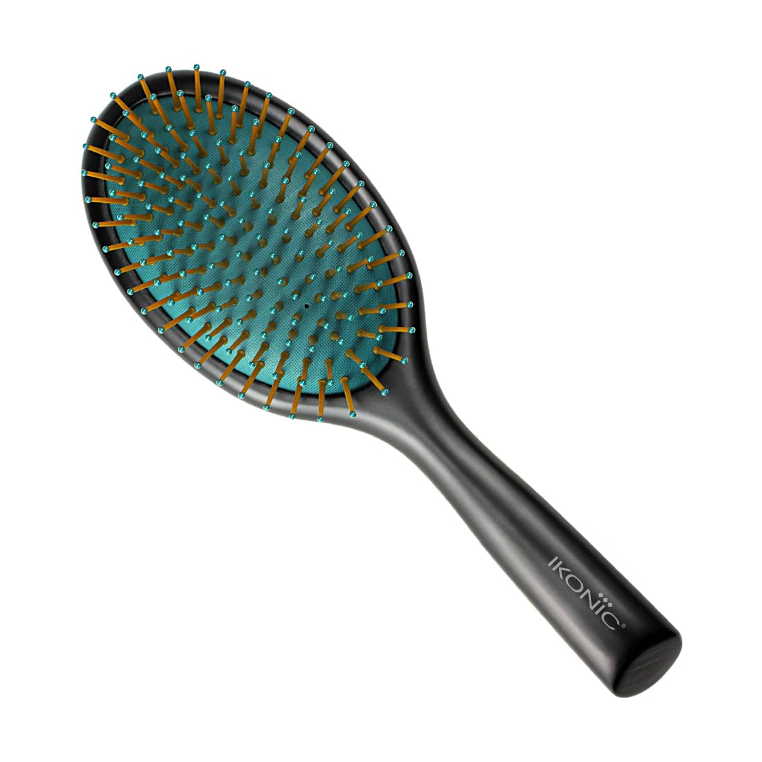 Ikonic Oval Beech Wood Paddle Brush, Detangling Hair, Smoothing Hair, Nylon Ball-Tip Bristles, Ideal for Men & Women, For All Hair Types, Salon/Personal Grooming, Heat Resistant, Black-image-26