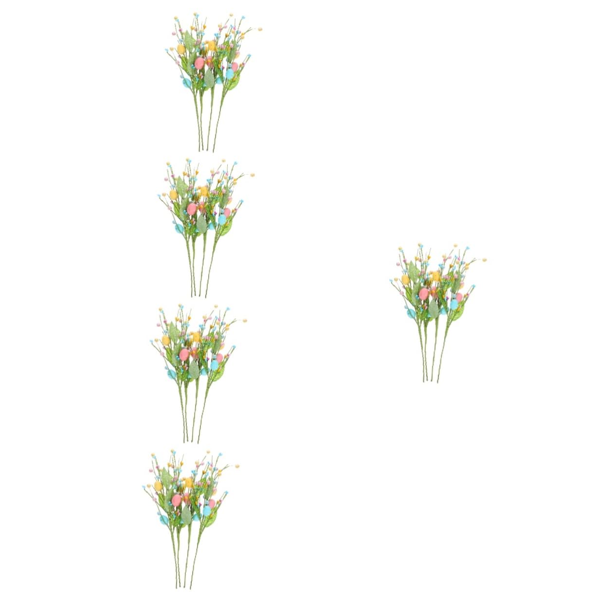 PartyKindom 5 Set Giocattolo di Uova di Pasqua di Perle Simulate Bacchette per Bolle Riempitivi per Alberi di Uova Decorazioni per Cestini Rami di Uova Stecchini Fai da Te per 4 Pezzi*5