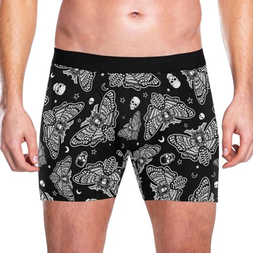 Men's Gothic Gothic Skull Moth Boxer Briefs Soft Comfort Sports Underwear S-XXL2