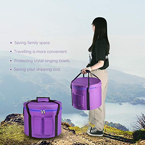 CVNC 432HZ 8-14 Inch Frosted Quartz Crystal Singing Bowls Free 2 PCS Carry Case Bag - Thumbnail 5