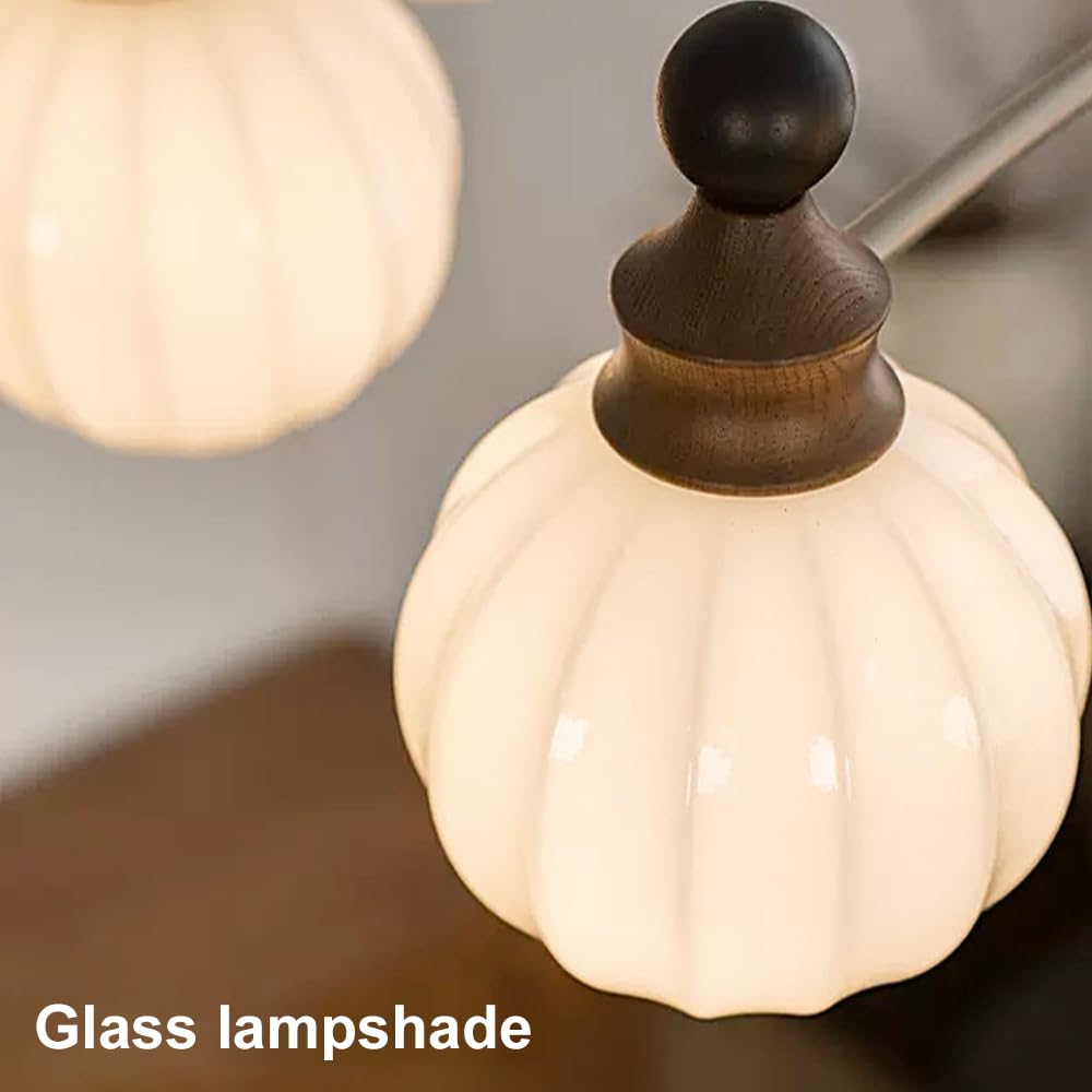 Żyrandol z 3 magicznymi fasolkami, lampa wisząca z chromowanego metalu z białym szklanym kloszem, drewniane lampy wiszące do jadalni, oprawa oświetleniowa E27, minimalistyczne lampy sufitowe w stylu n
