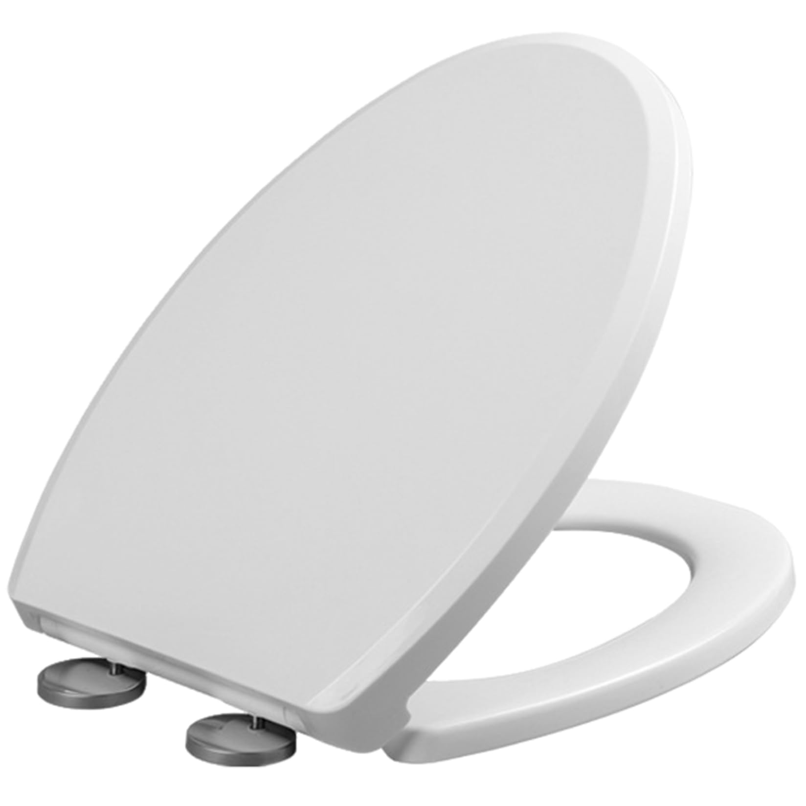 Couvercle de toilette en plastique blanc forme V avec siege declipsable
