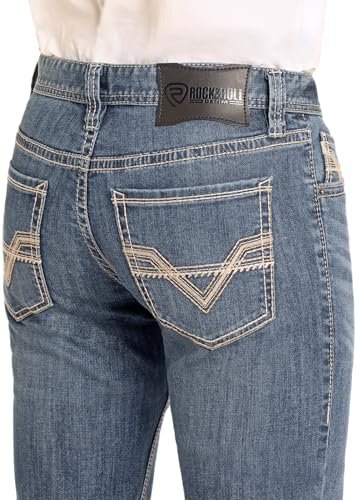 Rock & Roll Denim Men's Slim Fit Two-Tone Stitch Straight Leg Jeans4