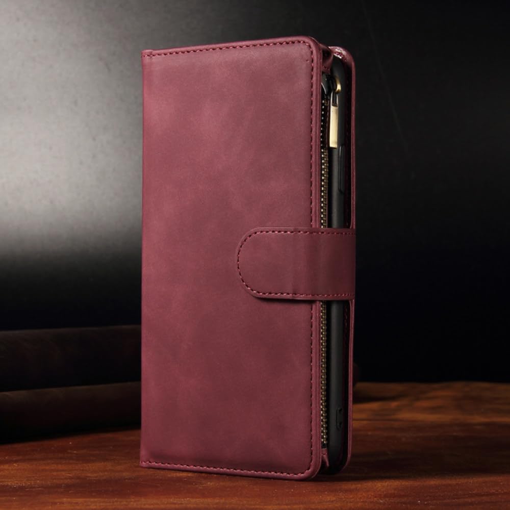 Custodia Portafoglio In Pelle Con Slot Carte E Cavalletto Per Galaxy S23/S22/S21/S20/S10 E IPhone