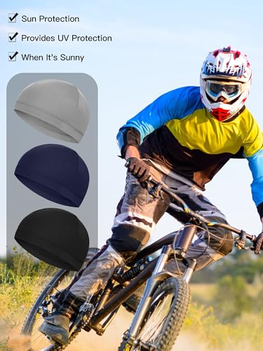 Image of Boao 6 Pieces Cooling Skull Caps Helmet Hard Hat Liner Sweat Wicking Running Beanie Cycling for Men Women
